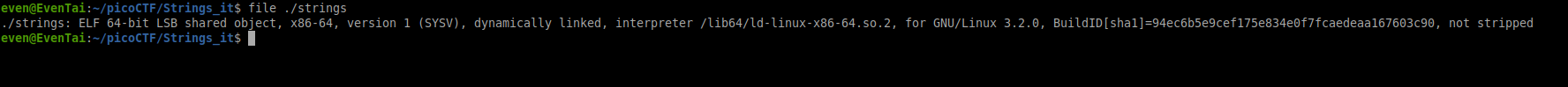 Ctf String strings it – picoCTF – EvenSpace